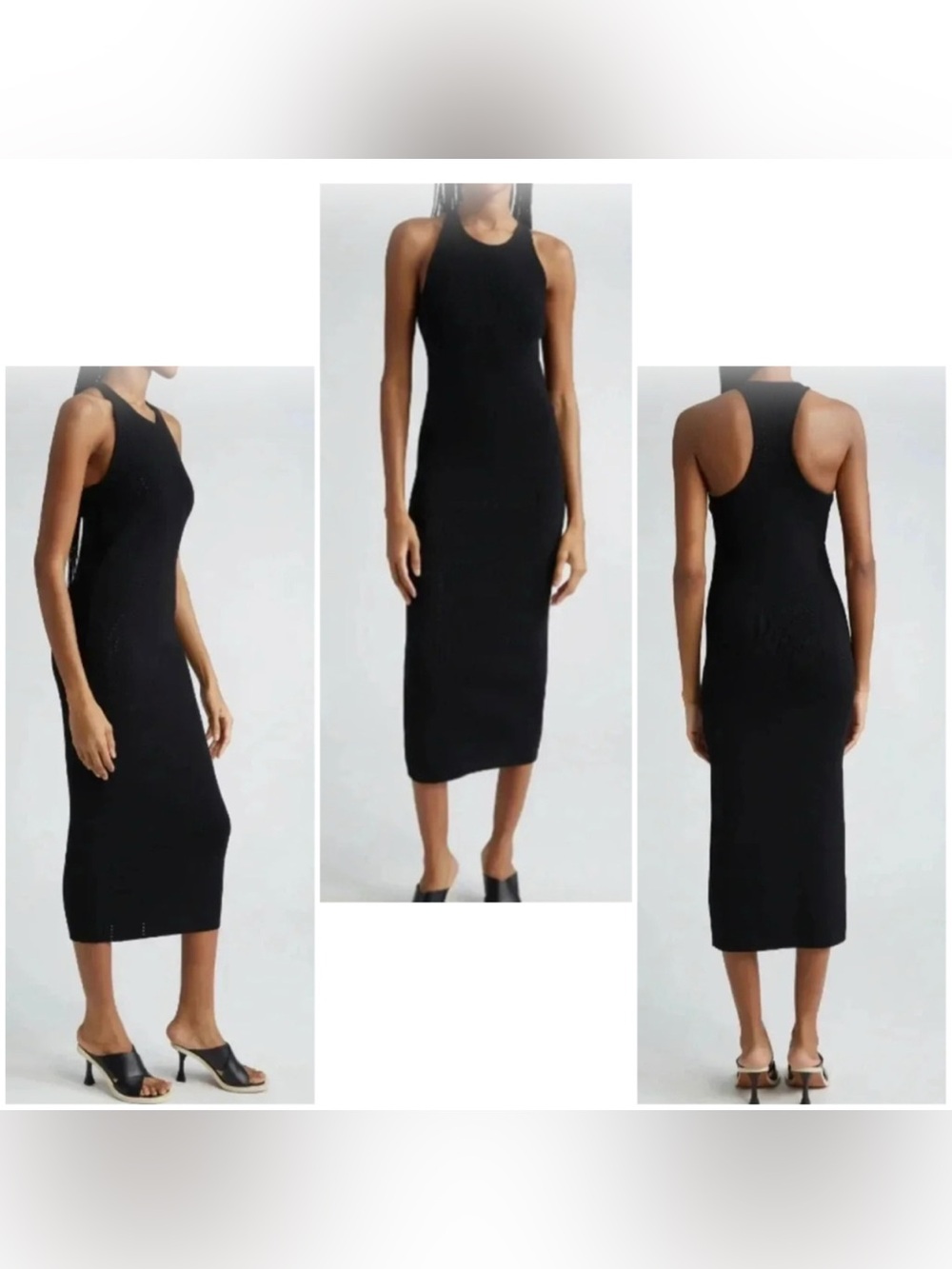 A.L.C. Kit Pointelle Detail Black Knit Dress